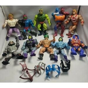 Lot of 10 Vintage 1981-1984 He-Man MOTU Action Figures & 4 Accessories
